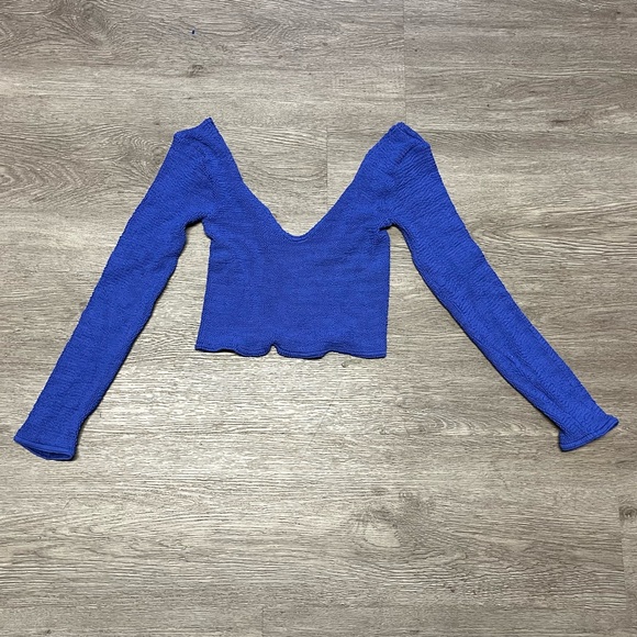 Vintage Hunza G Blue Swimwear Top - Picture 4 of 4